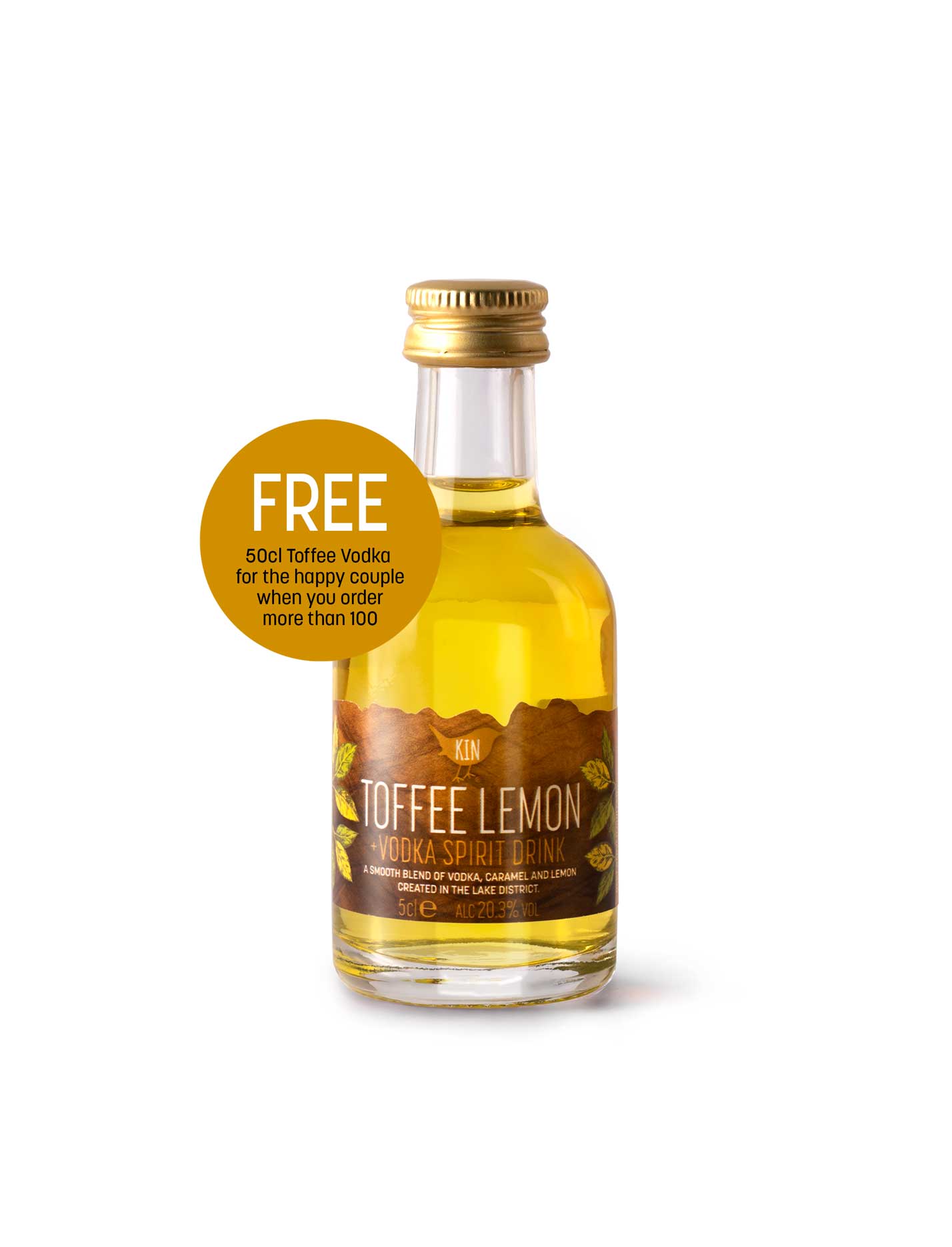 Kin Toffee Lemon Wedding Favour Miniatures (Minimum 100 bottles or more) – Kin Vodka